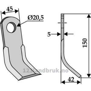 Y-Kniv - 150x45x5mm - Bruni