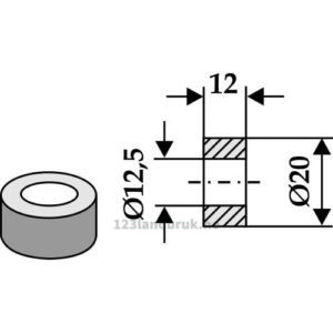 Foring - Ø12,5xØ20x12mm - Bruni