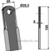 Kniv / Slagstål - Rett - 195x60x8mm - Berti