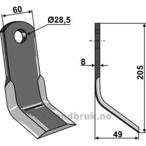 Y-Kniv - 205x60x8mm - Berti