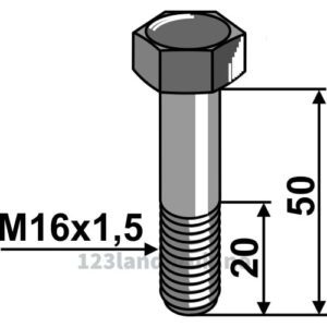 Bolt - 10.9 - M16x1,5x50mm - Bucher