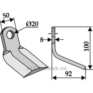 Y-Kniv - 100x50x8mm - Cabe (Nuova Cabe)