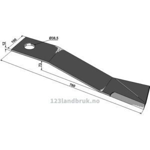 Slåmaskinkniv - 760x100x12mm - Høyre - Mc Connel