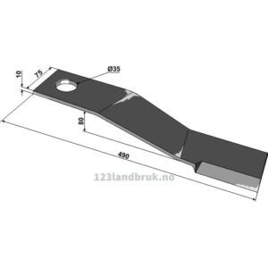 Slåmaskinkniv - 490x75x10mm - Mc Connel