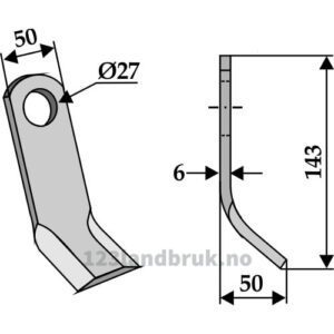 Y-Kniv - 143x50x6mm - Bomford, Mc Connel, Twose