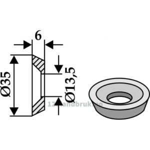 Skive, forsenket - Ø13,5x6mm - Doppstadt, Epoke