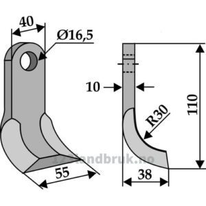 Y-Kniv - 110x40x10mm - Dragone