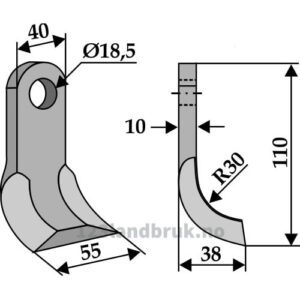 Y-Kniv - 110x40x10mm - Dragone