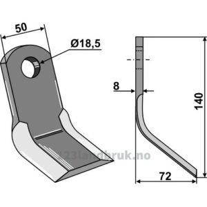 Y-Kniv - 140x50x8mm - Dragone