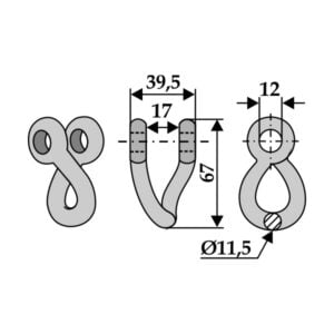 Sjakkel 11,5 mm - Dücker