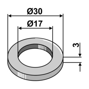 Skive - Ø17x3mm - Dücker