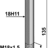 Låsebolt - 10.9 - M18x1,5x135mm - Dücker