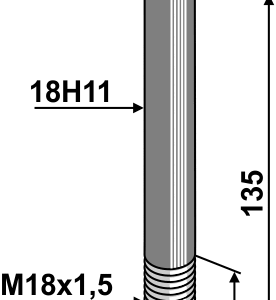 Låsebolt - 10.9 - M18x1,5x135mm - Dücker
