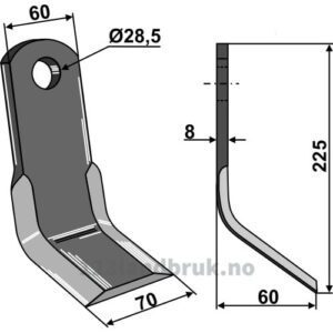 Y-Kniv - 225x60x8mm - Fantini