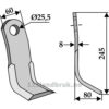 Y-Kniv - 245x60mm - Agrimaster, Claas, Ferri, Kuhn, Nobili, Uni Farm, Vogel u. Noot