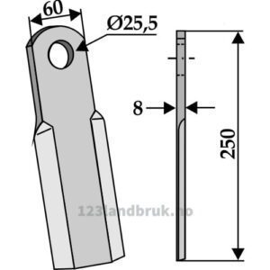 Kniv / Slagstål - Rett - 250x60x8mm - Ferri, Rivierre Casalis