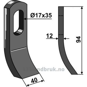 Slagstål - 94x40x12mm - Ferri