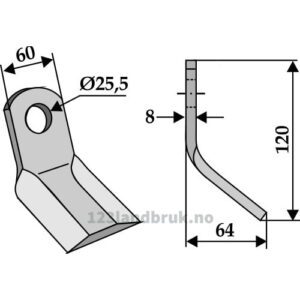 Y-Kniv - 120x60x8mm - Ferri