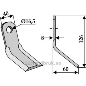 Y-Kniv - 126x40x8mm - Ferri