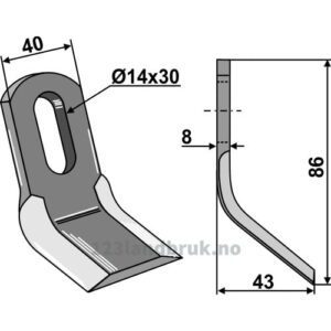 Y-Kniv - 86x40x8mm - Ferri