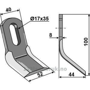 Y-Kniv - 100x40x8mm - Ferri