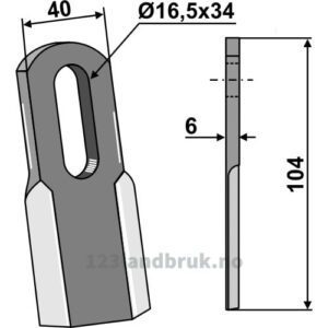 Kniv / Slagstål - Rett - 104x40x6mm - Ferri, Howard