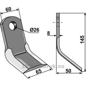 Y-Kniv - Ny modell - 145x60x8mm - Ferri