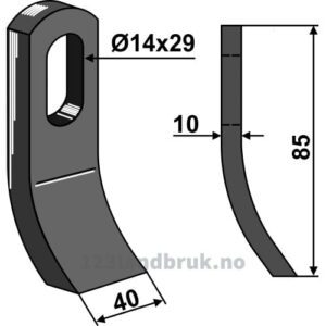 Slagstål - 95x40x10mm - Ferri