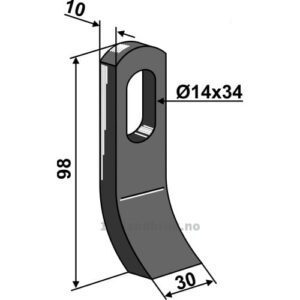 Slagstål - 98x30x10mm - Gilbers