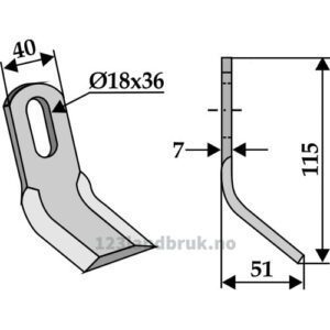 Y-Kniv  - 115x40x7mm - Gimac, Zampini