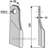 Slagstål - 240x80x10mm - Venstre - Gilbers