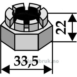 Kronemutter - M20x1,5mm - Gilbers