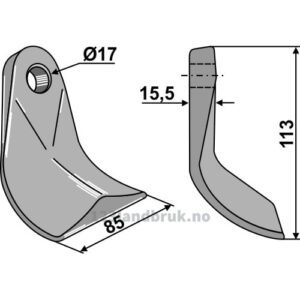Kniv - 113x85x15,5mm - Gramegna