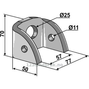 Holder til slagstål - 77x70mm - Kuhn, Nobili, Quivogne, Vogel u. Noot