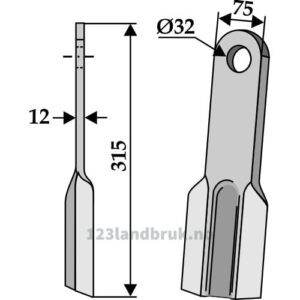Slagstål  - 315x75x12mm - Howard