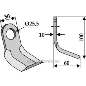 Y-Kniv  - 100x50x10mm - Howard, OMARV, Seppi