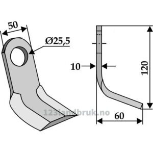 Y-Kniv  - 120x50x10mm - Howard