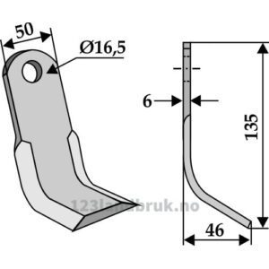 Y-Kniv  - 135x50x6mm - Humus