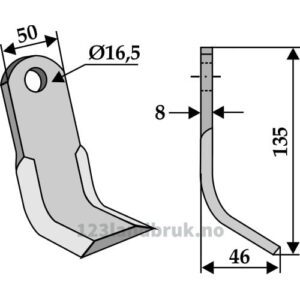 Y-Kniv  - 135x50x8mm - Humus