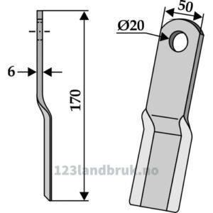 Slagstål - 170x50x6mm - Humus