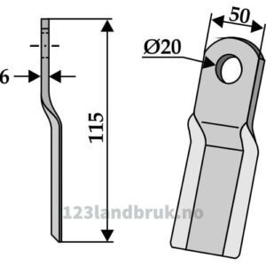 Slagstål  - 115x50x6mm - Humus