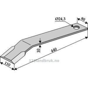 Kniv - 440x80x10mm - Humus