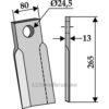 Kniv / Slagstål - Rett - 265x80x13mm - Hymach