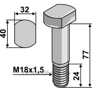 Bolt - 10.9 - M18x1,5x77mm