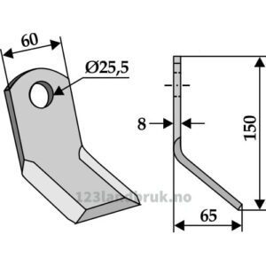 Y-Kniv  - 150x60x8mm - Leckron