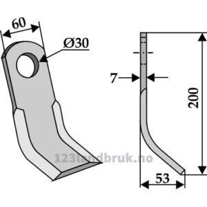 Y-Kniv - 200x60x7mm - Agromet