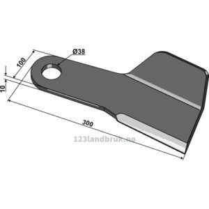 Slåmaskinkniv - 300x100x10mm - Venstre - Spearhead