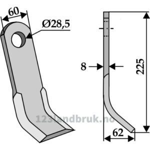 Y-Kniv  - 225x60x8mm - Brouchard