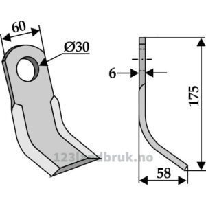 Y-Kniv - 175x60x6mm - Agromet