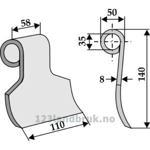 Slagstål - 140x58mm - Agram